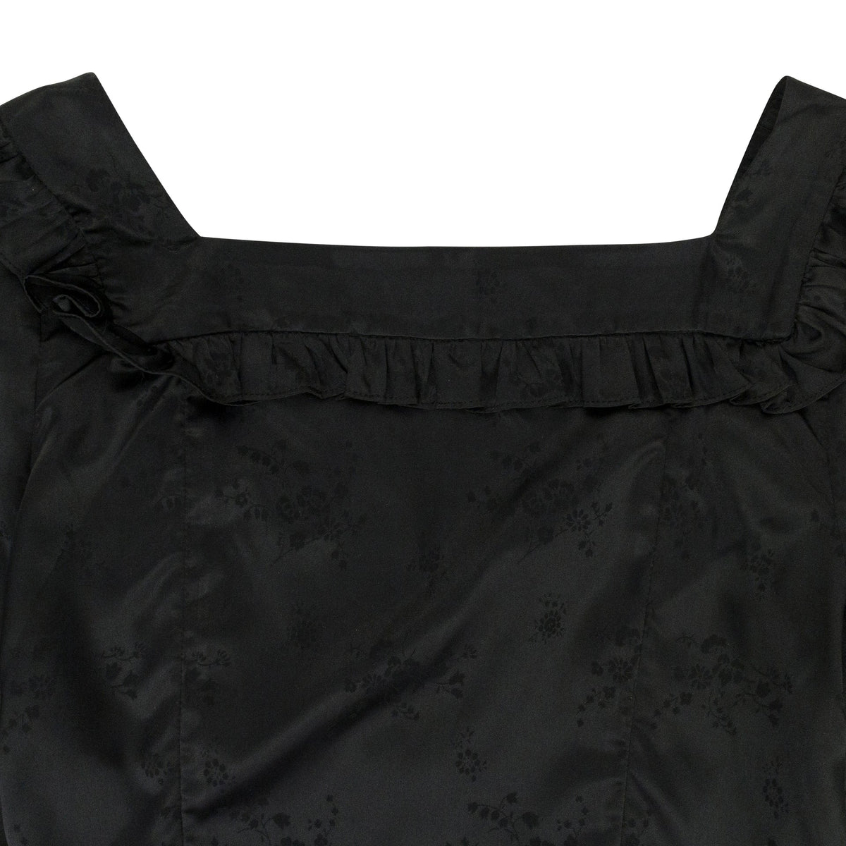 BLACK JACQUARD BUTTON BLOUSE