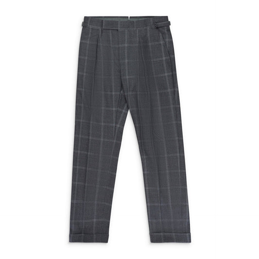 GREY PLAID THREE PIECE SUIT