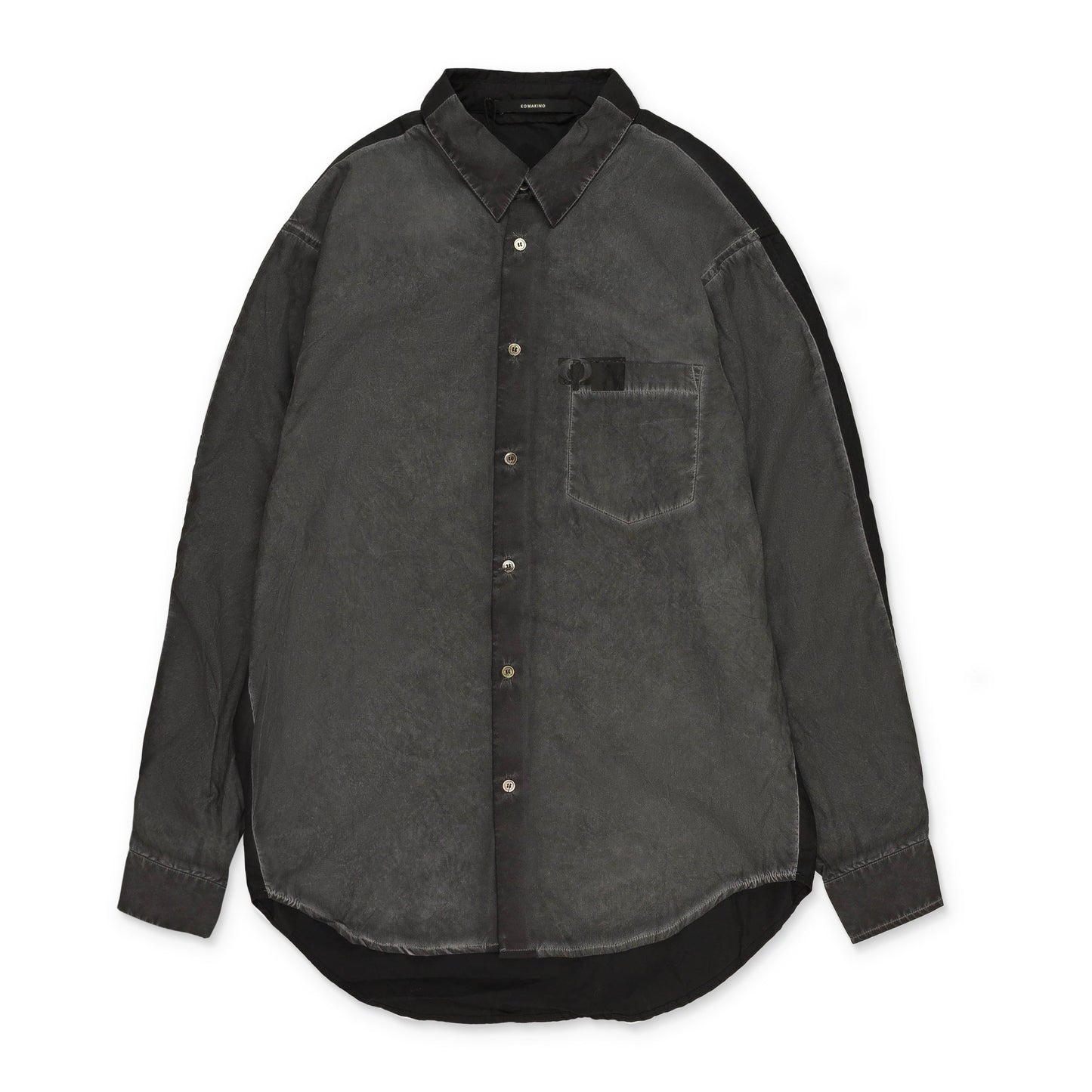 GREY SLICED BUTTON-DOWN SHIRT