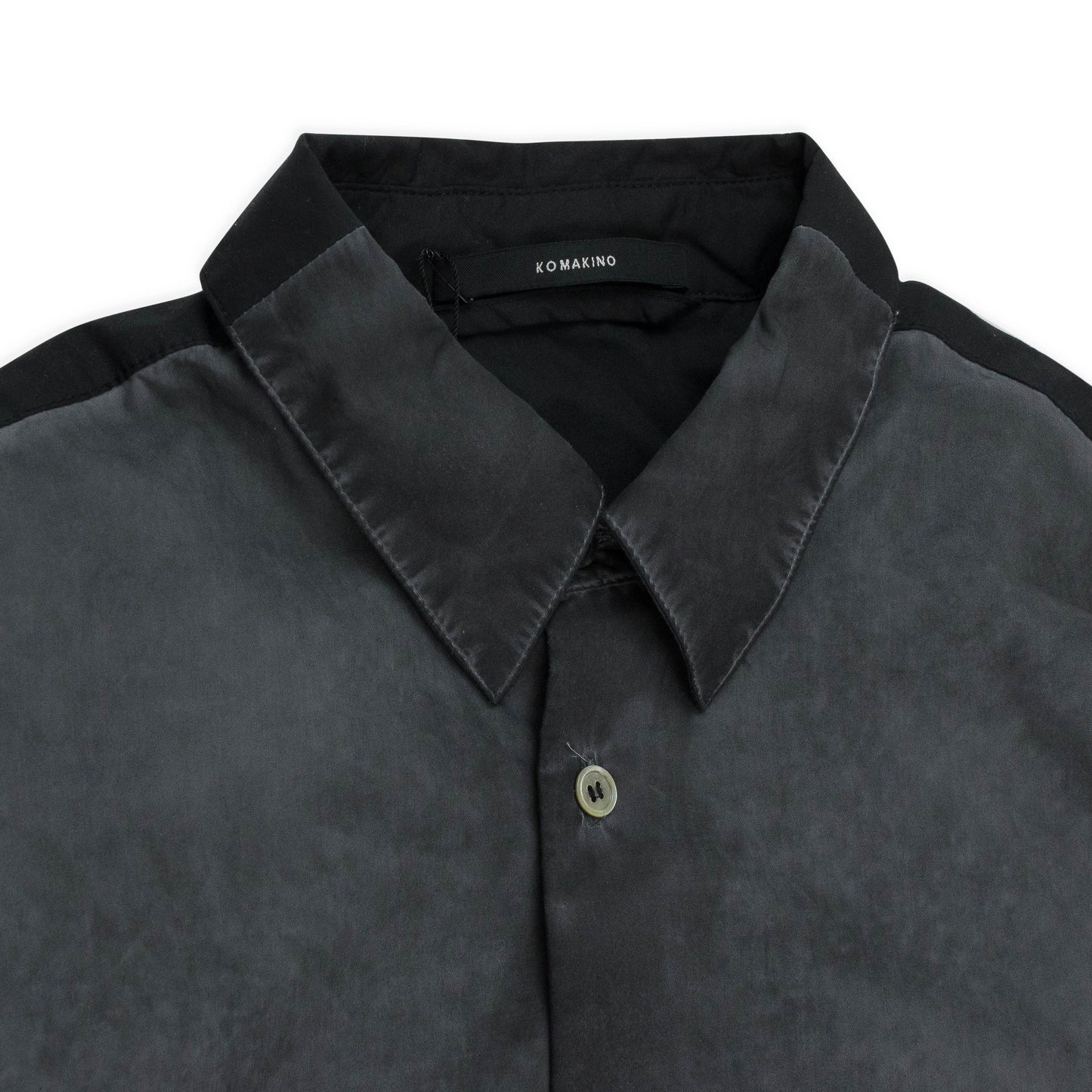 GREY SLICED BUTTON-DOWN SHIRT