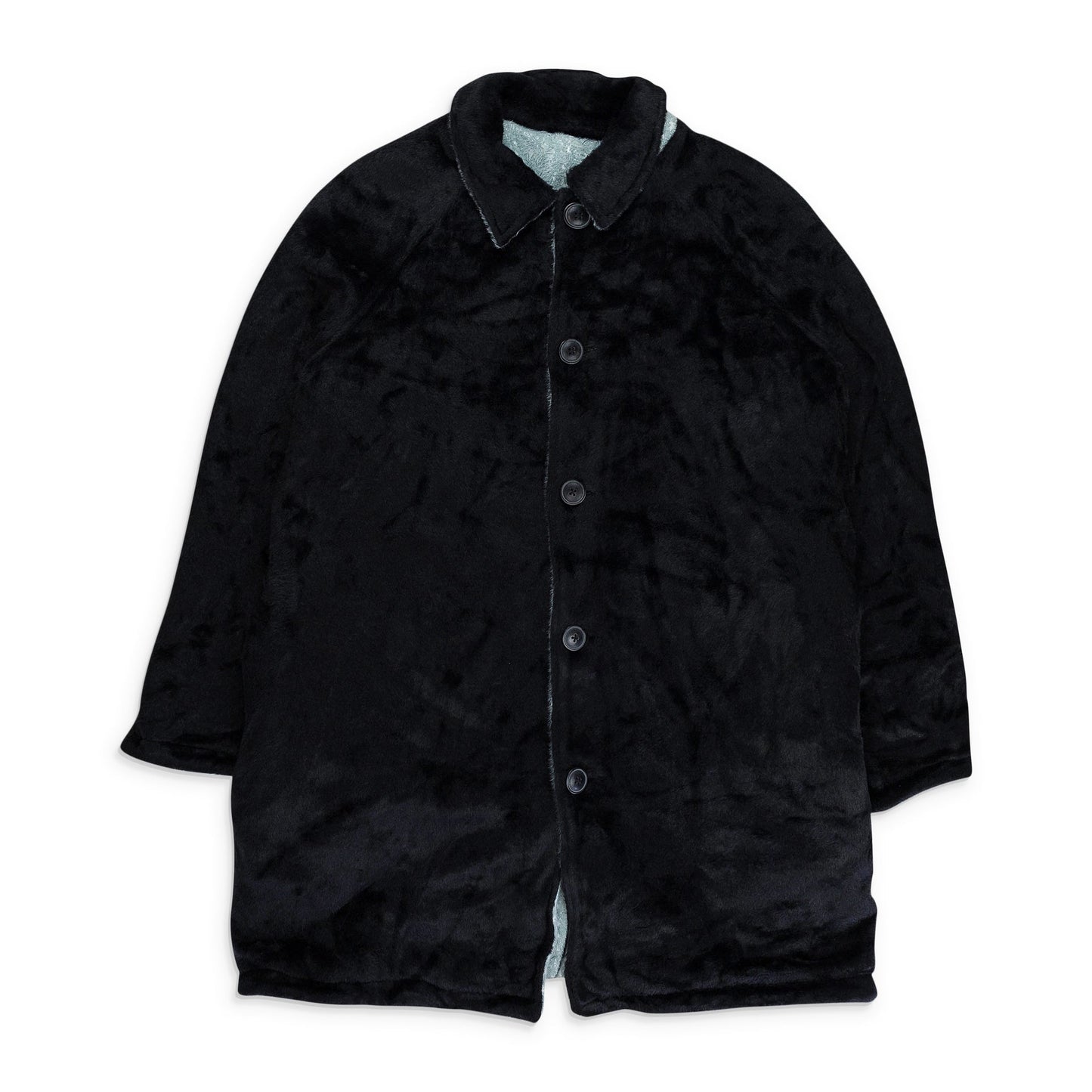 BLACK,WHITE TEXTURED REVERSABLE MAC COAT