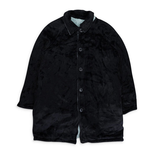 BLACK,WHITE TEXTURED REVERSABLE MAC COAT