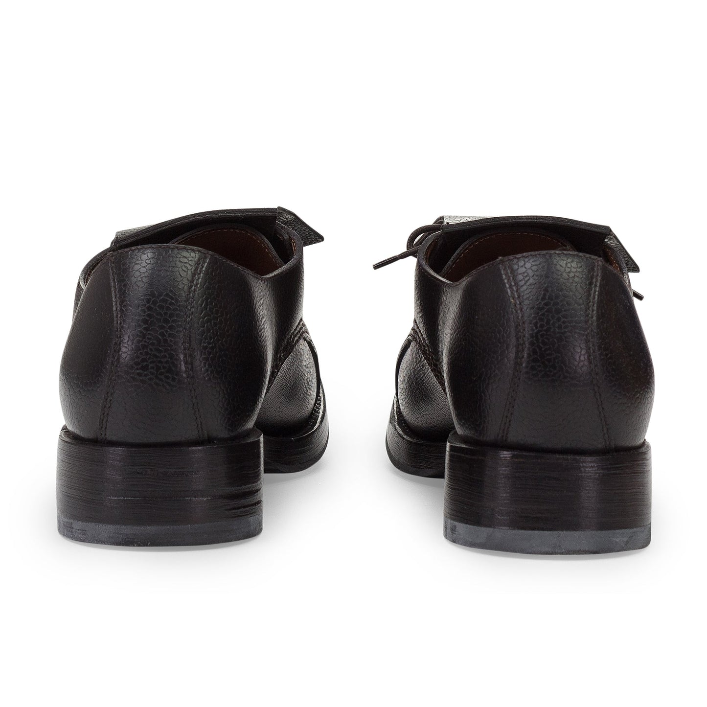 BLACK FLAP OVER LACEUP OXFORDS