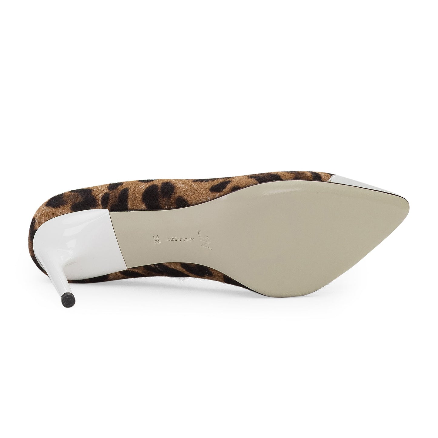 BROWN/WHITE LEOPARD HEELS