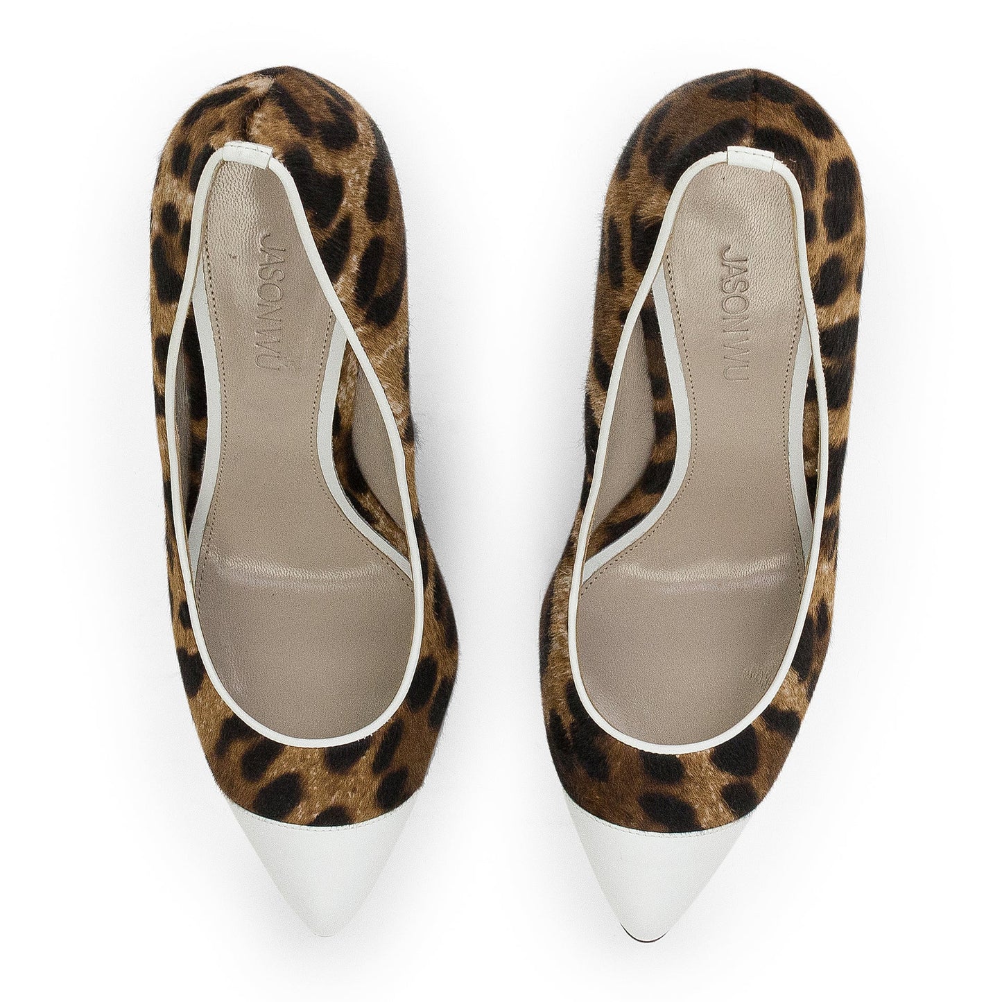 BROWN/WHITE LEOPARD HEELS