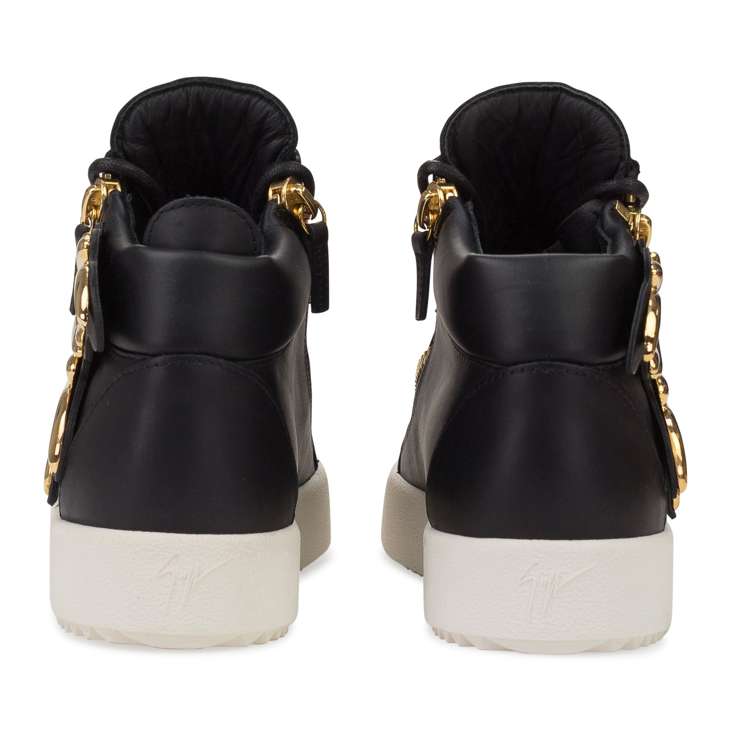 BLACK GOLDEN LEAF APPLIQUE HIGH TOP SNEAKERS