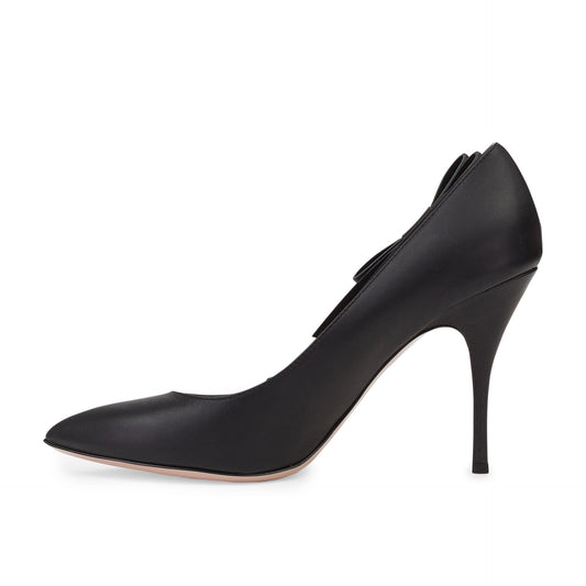 BLACK NERO SIDE BOW HEELS