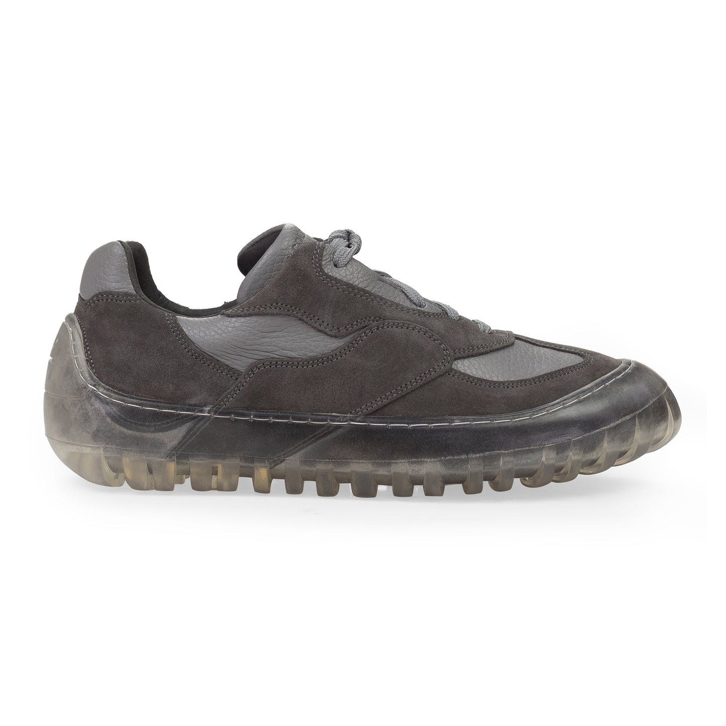 GREY LEATHER/WRAP SOLE SNEAKERS