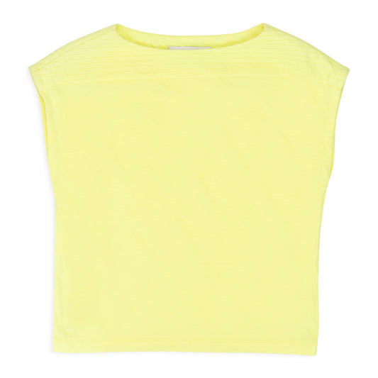 NEON YELLOW QUILTED CROP TOP