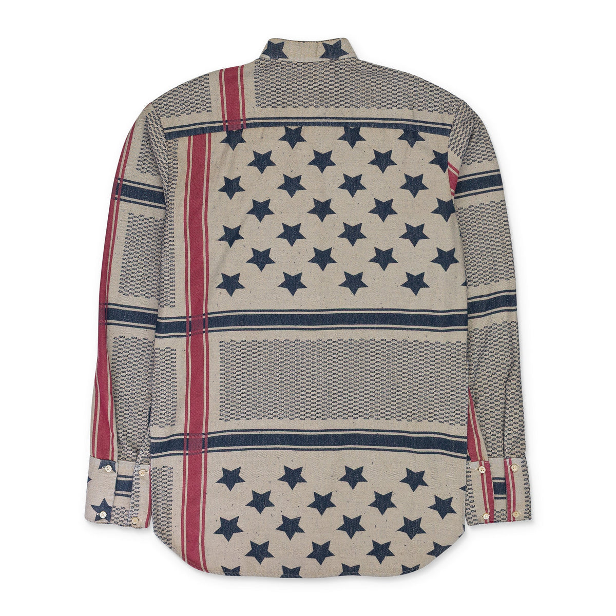 MULTI TUNIC AMERICAN FLAG BUTTON-DOWN SHIRT