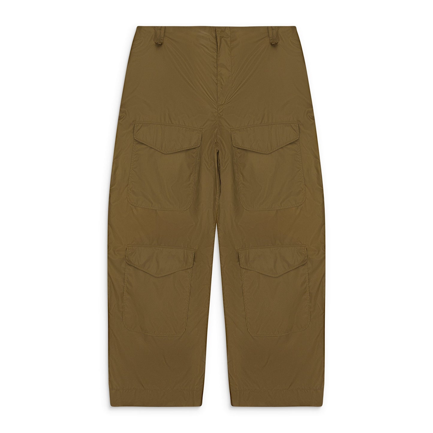 GREEN MULTI POCKET TECH NYLON CARGO TROUSERS