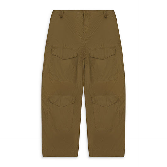 GREEN MULTI POCKET TECH NYLON CARGO TROUSERS