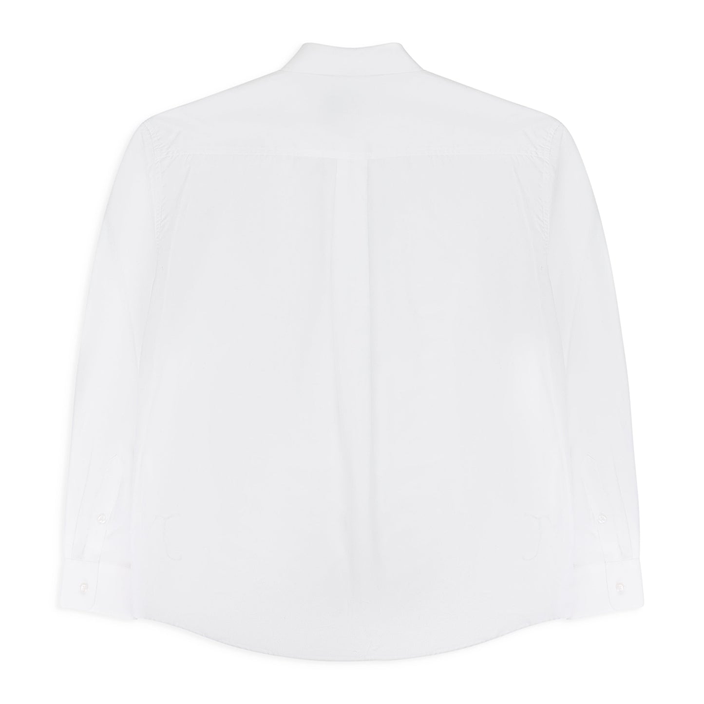 WHITE CLASSIC FIT WITH RUCHING BUTTON-DOWN SHIRT