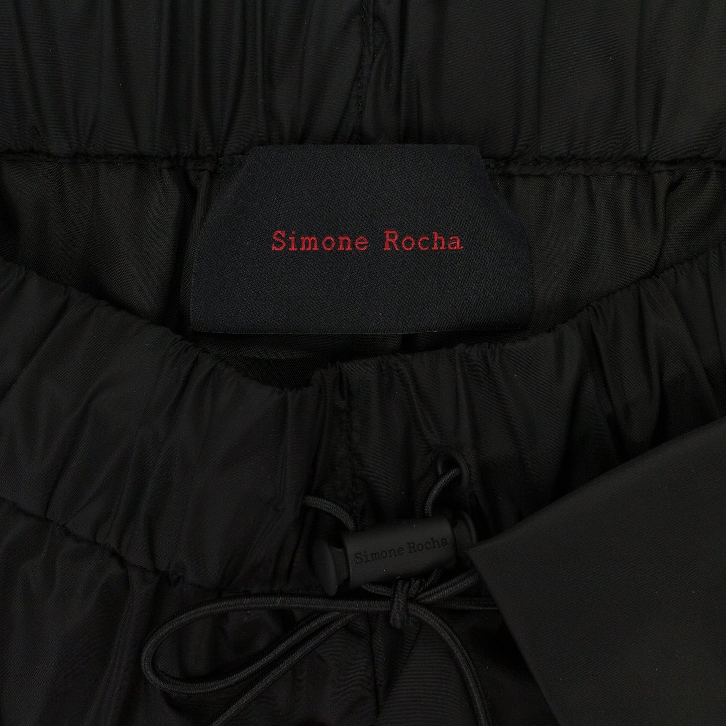 BLACK ANKLE GATHERED W/ BOW DETAIL TRACK TROUSERS