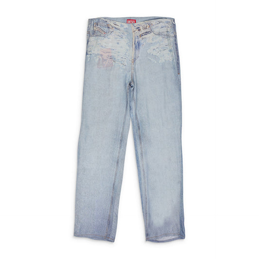 BLUE P-SARKY FLUID PRINTED TROUSERS