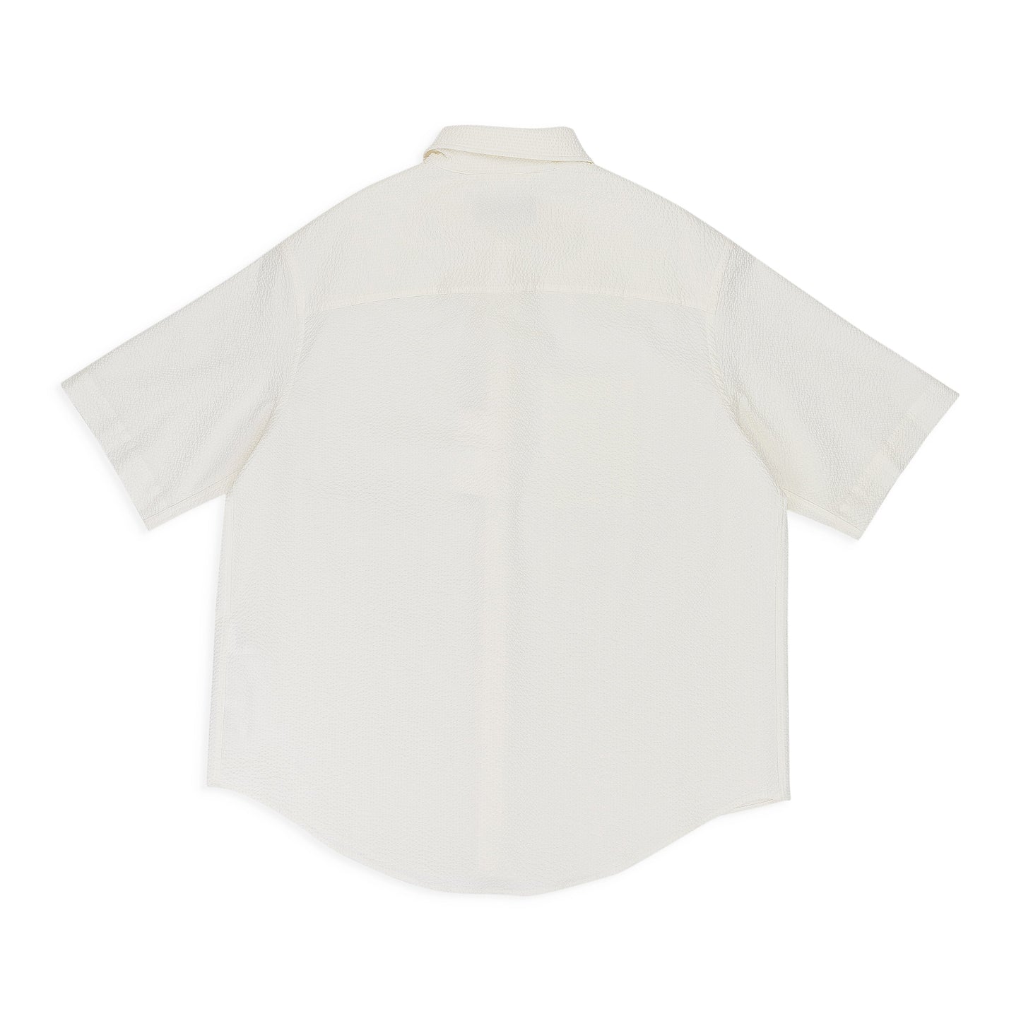 OFF-WHITE TEXTURED SHORT SLEEVE BUTTON-DOWN SHIRT