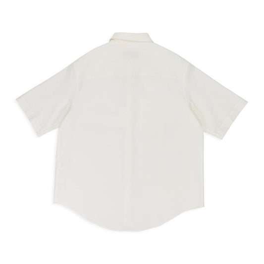OFF-WHITE TEXTURED SHORT SLEEVE BUTTON-DOWN SHIRT