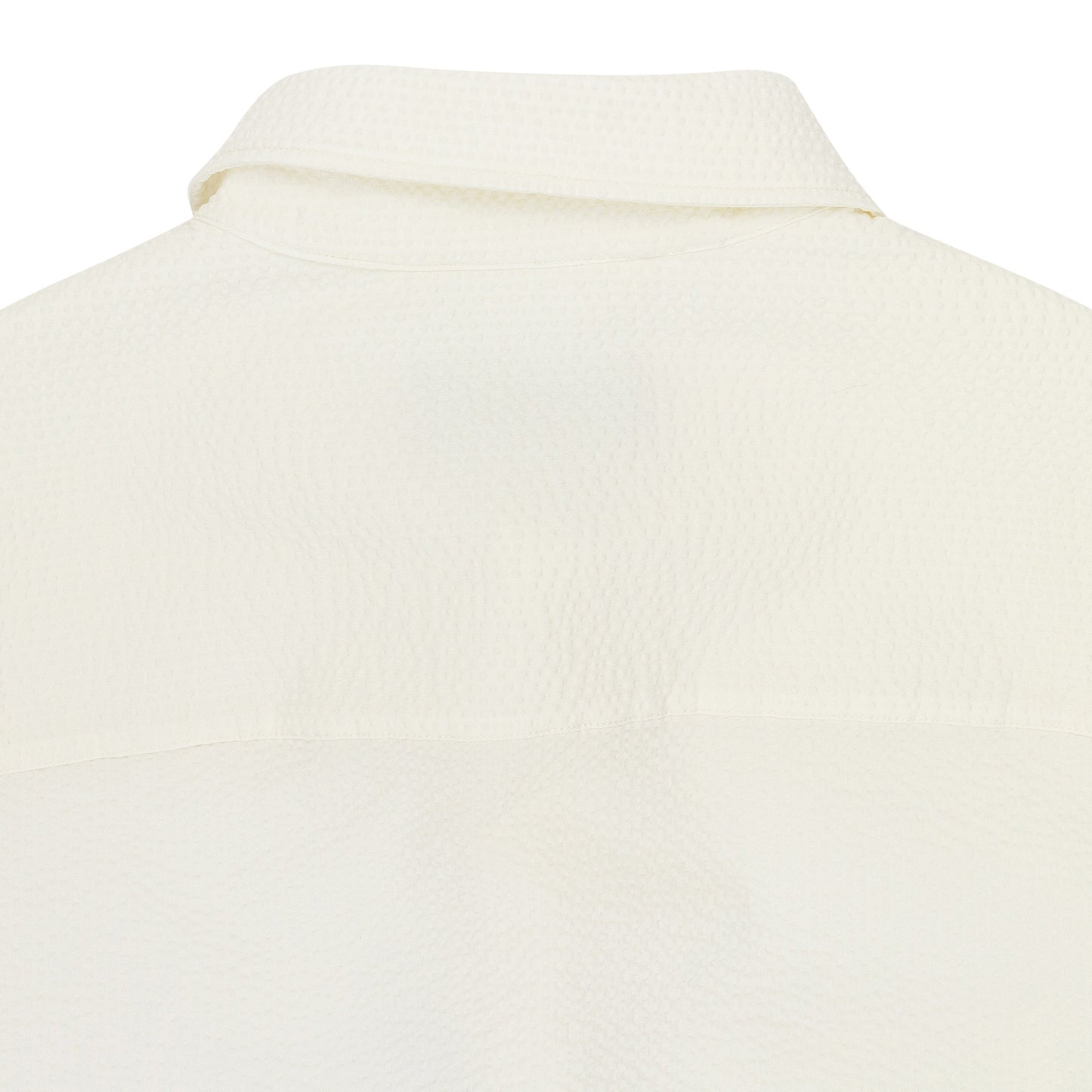 OFF-WHITE TEXTURED SHORT SLEEVE BUTTON-DOWN SHIRT