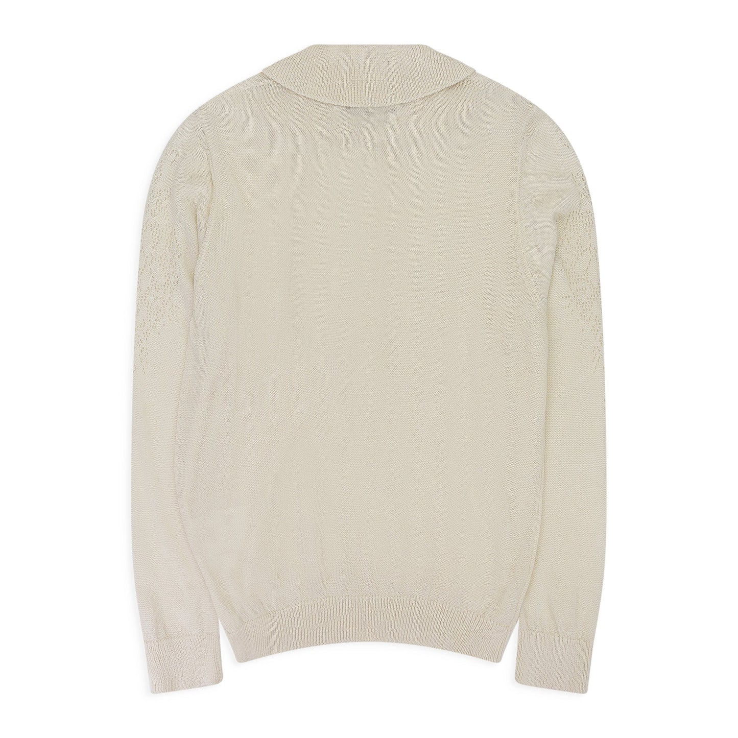 CREAM BIG PIQUET POLO SWEATER