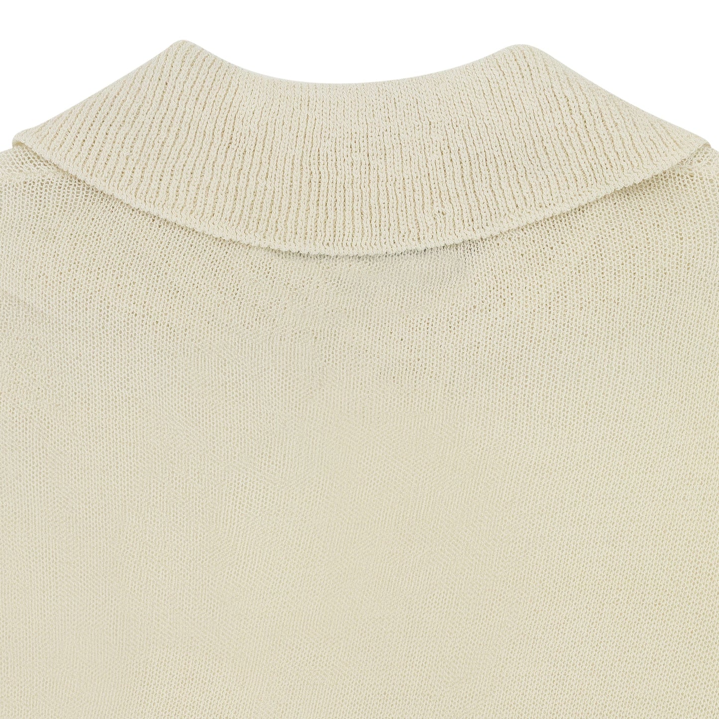 CREAM BIG PIQUET POLO SWEATER