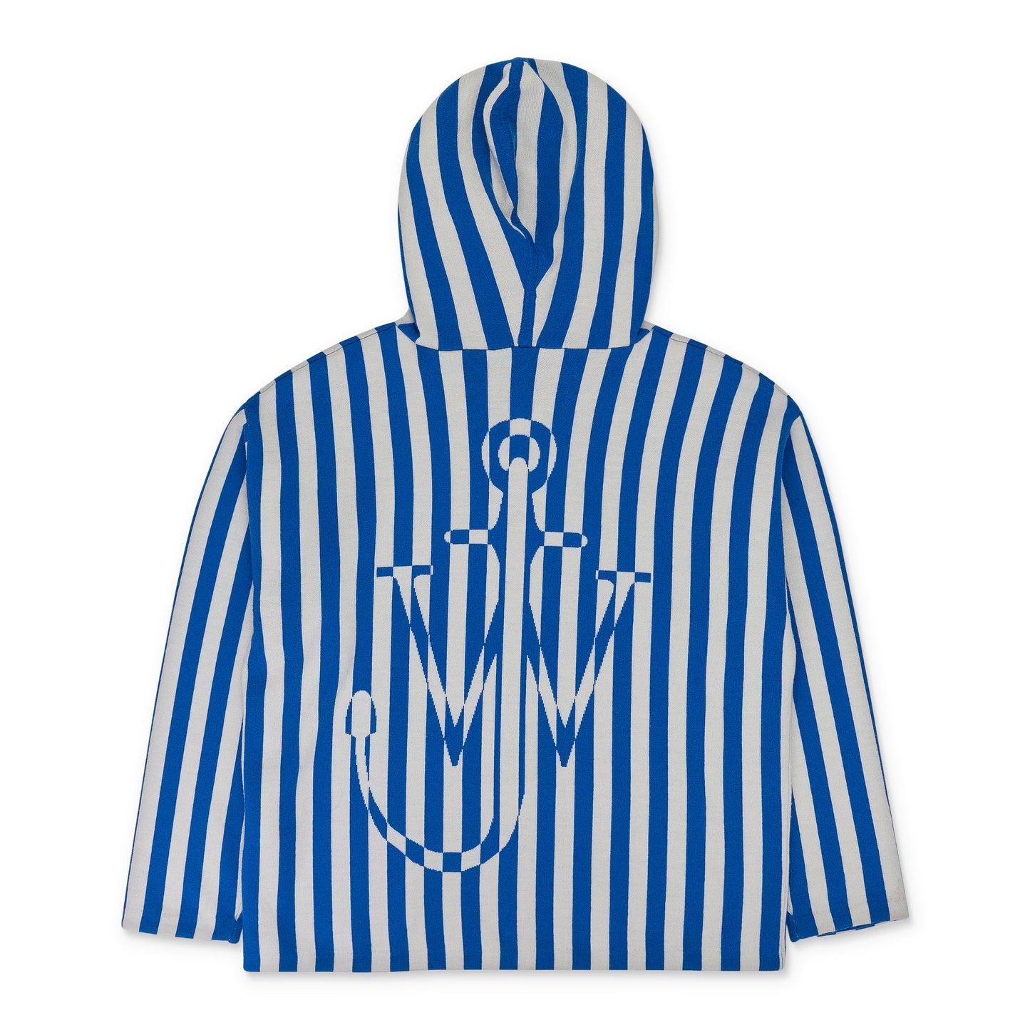 BLUE STRIPED ZIPPED ANCHOR HOODIE