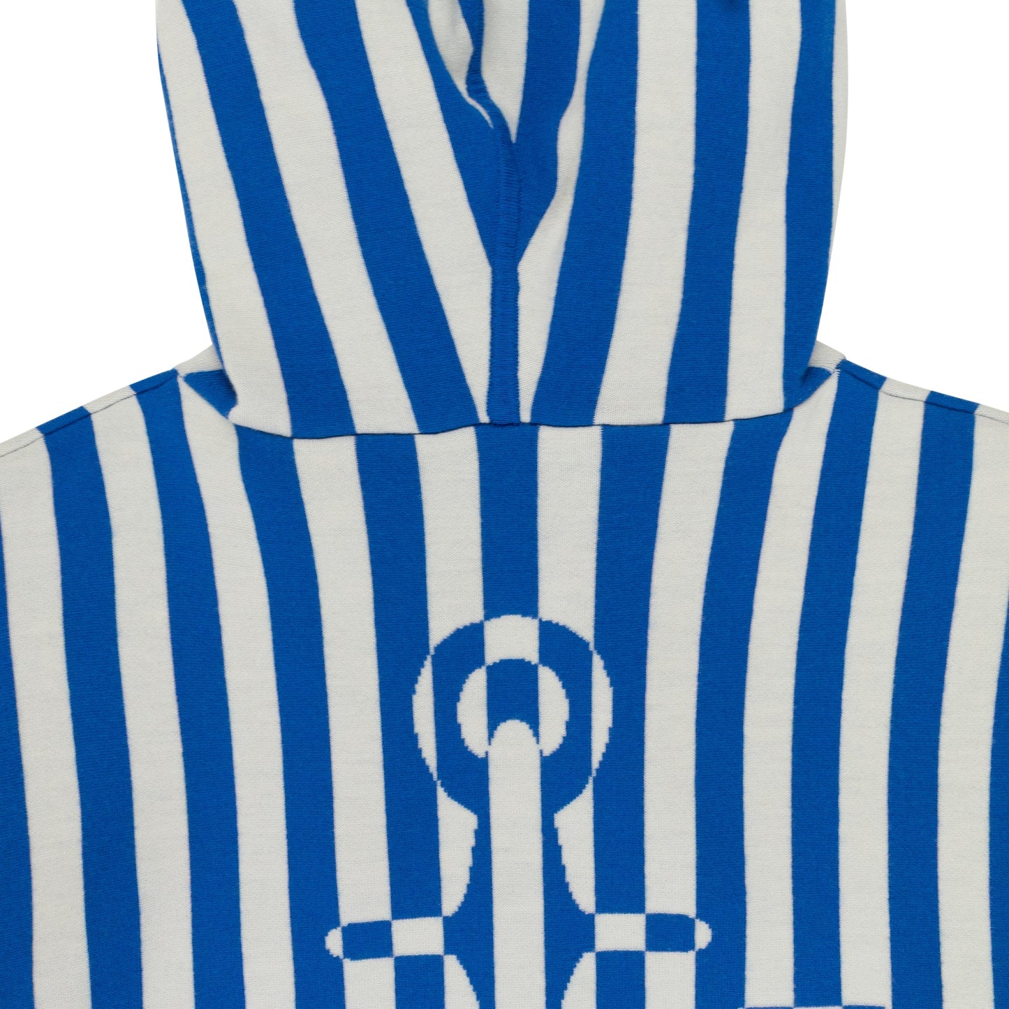 BLUE STRIPED ZIPPED ANCHOR HOODIE