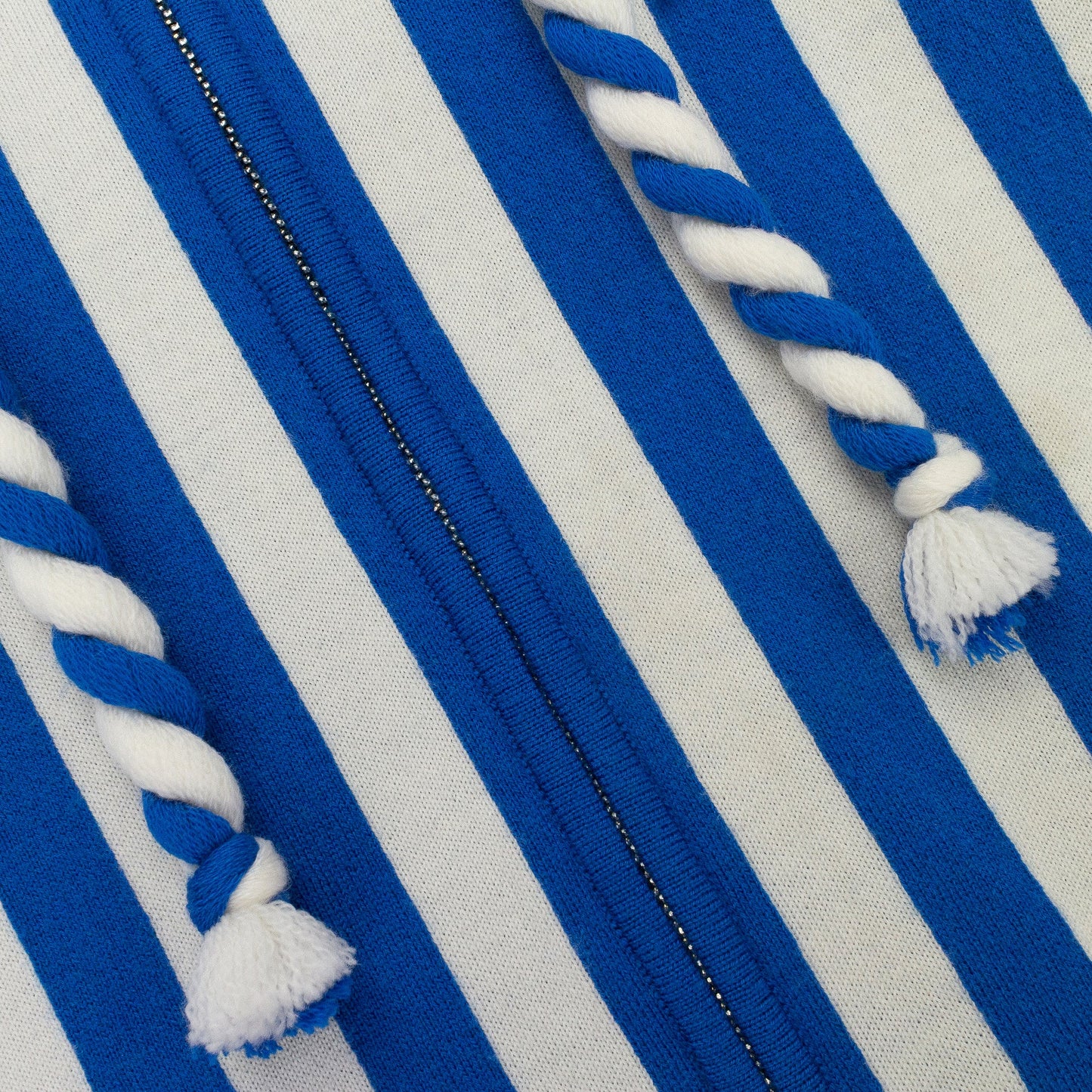 BLUE STRIPED ZIPPED ANCHOR HOODIE