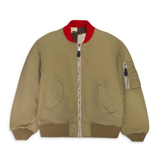 BEIGE MENS WOVEN BLOUSON JACKET BOMBER