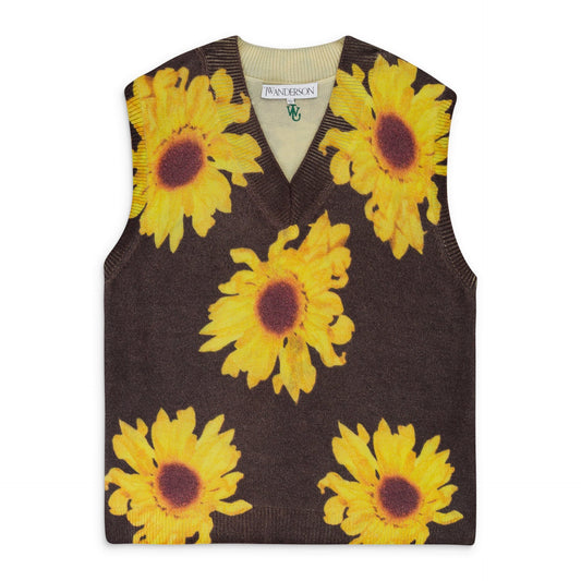 BROWN PRINTED VEST