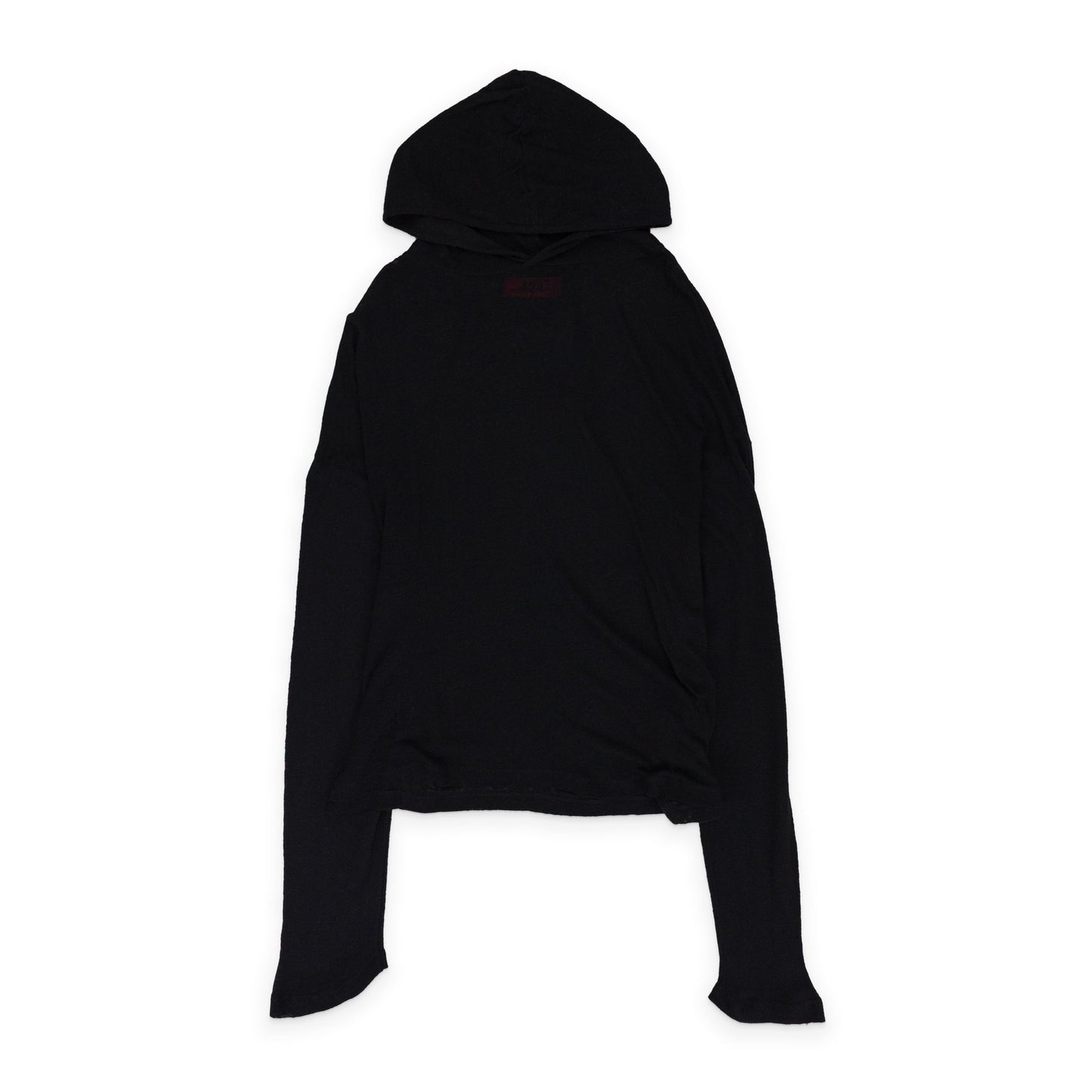 BLACK MESH LONG SLEEVE HOODIE