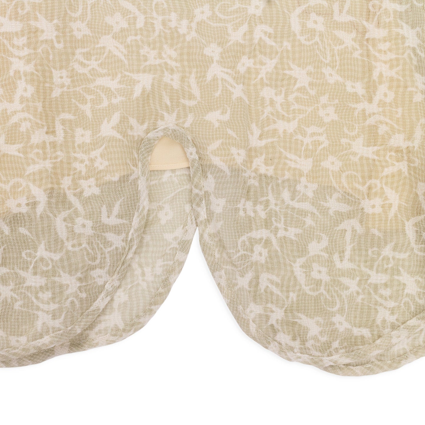 GREEN/WHITE/BEIGE WISPY FLARED LEG STRAIGHT TROUSERS