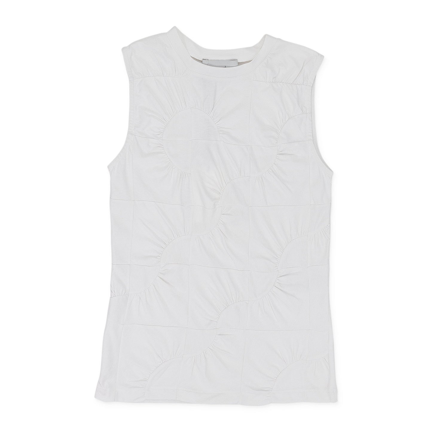 WHITE BLANC OPTIQUE PATCHWORK EMBROIDERED JERSEY