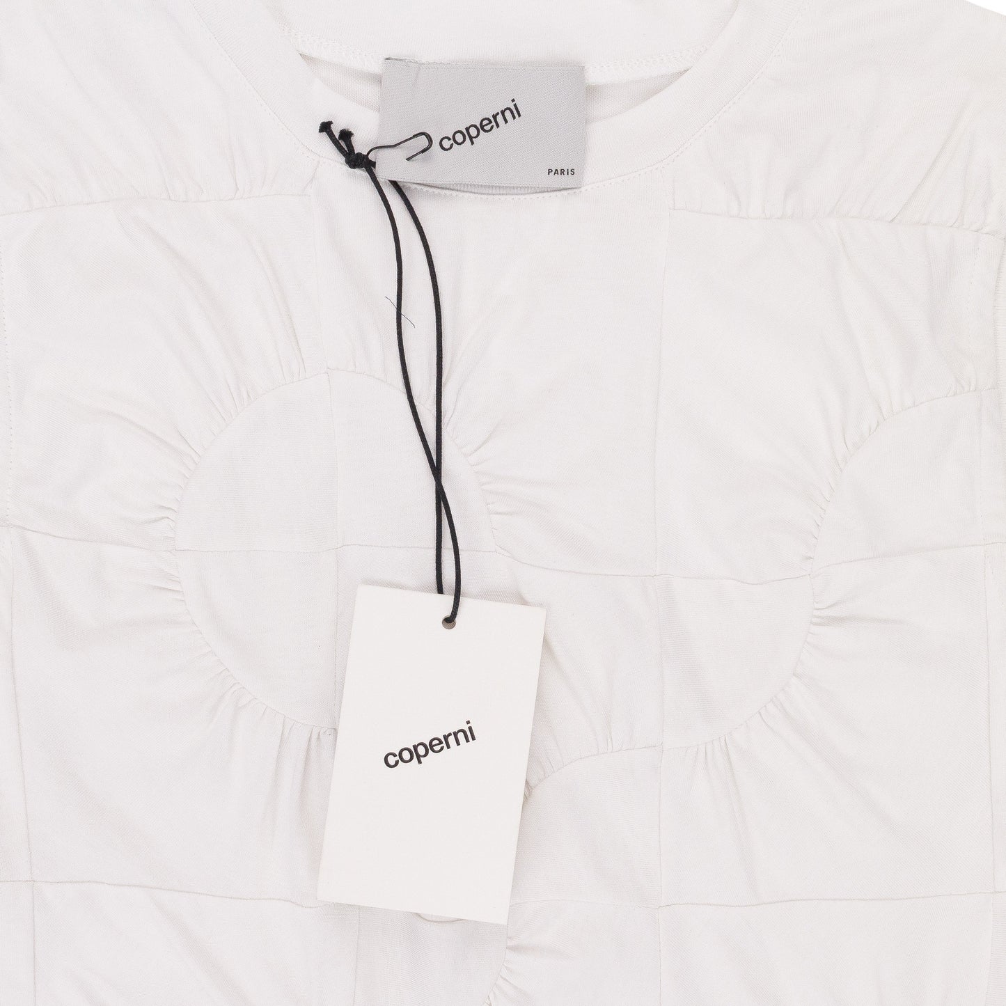 WHITE BLANC OPTIQUE PATCHWORK EMBROIDERED JERSEY