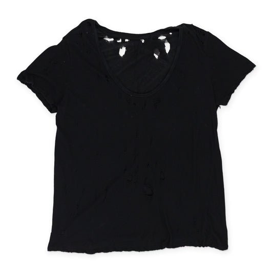 BLACK RIPPED T-SHIRT