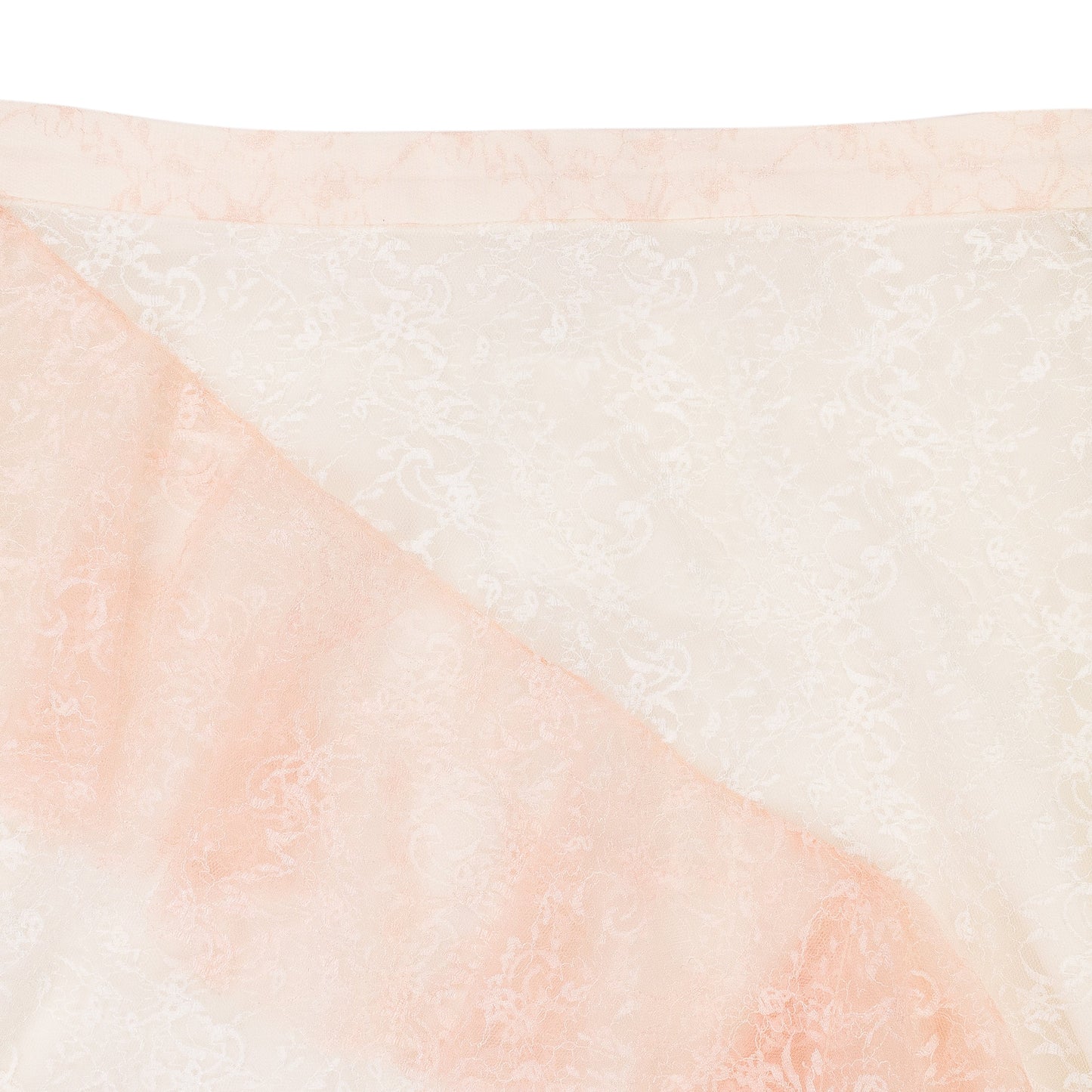 PINK/WHITE FLORAL TULLE ASYMMETRICAL FLARED SKIRT