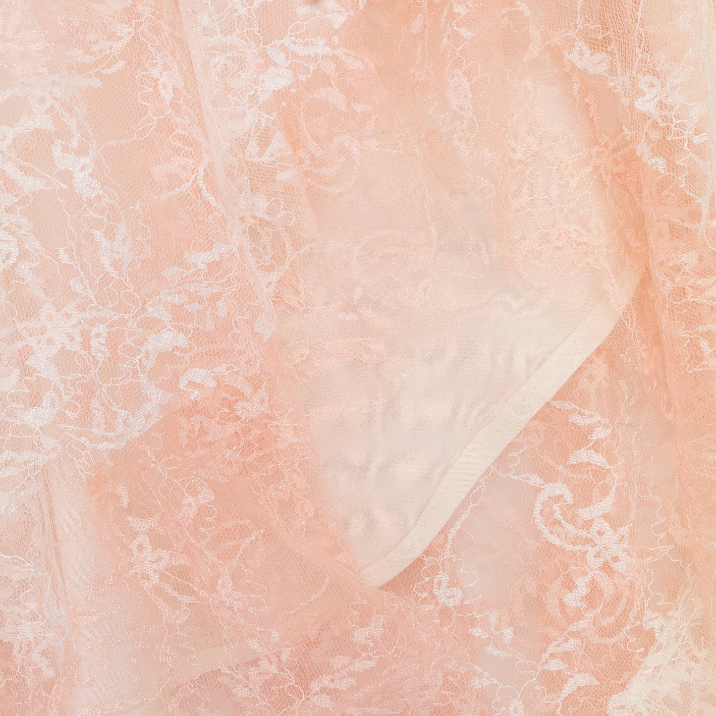 PINK/WHITE FLORAL TULLE ASYMMETRICAL FLARED SKIRT