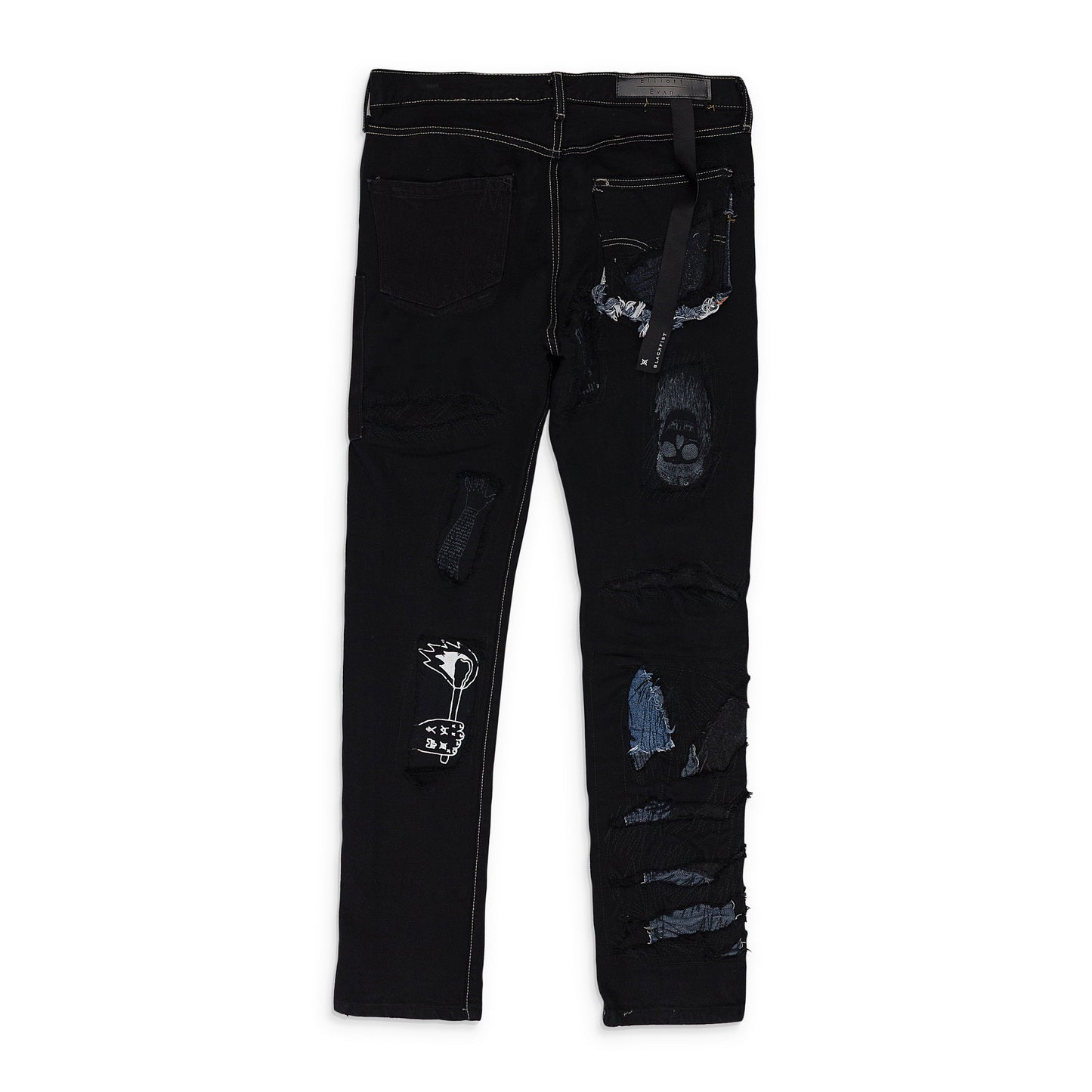 BLACK PRINTED SKINNY JEANS