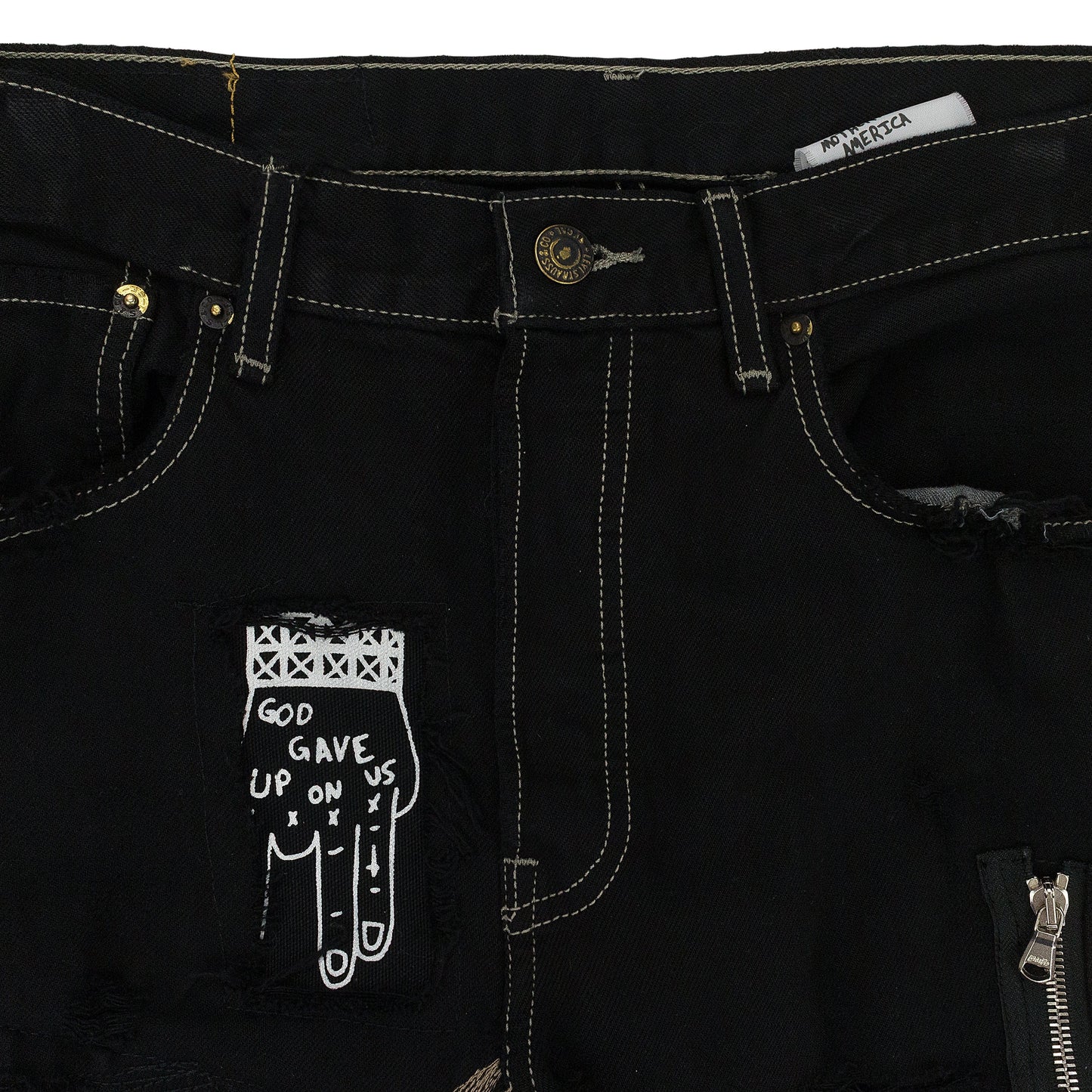 BLACK PRINTED SKINNY JEANS
