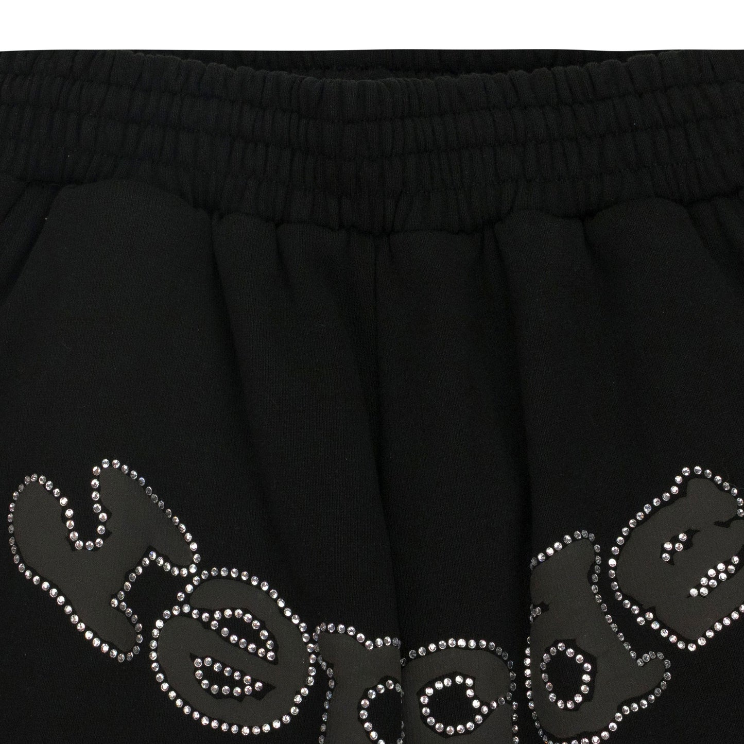 BLACK OG WEB V2 RHINESTONE SHORTS