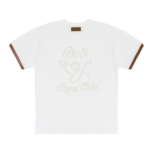 WHITE PEARL PATCHWORK SHORT SLEEVE