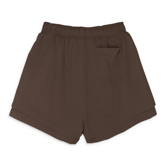 BROWN OG WEB DOUBLE LAYER SHORTS