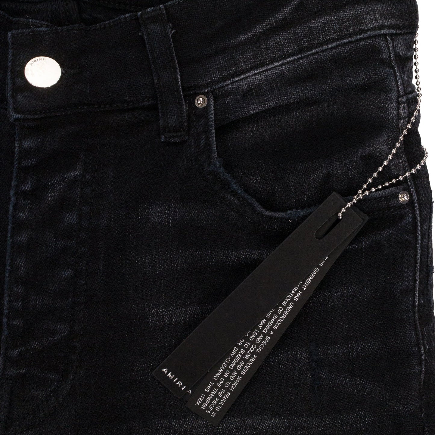 AGED BLACK TIE DYE BANDANA THRASHER JEANS