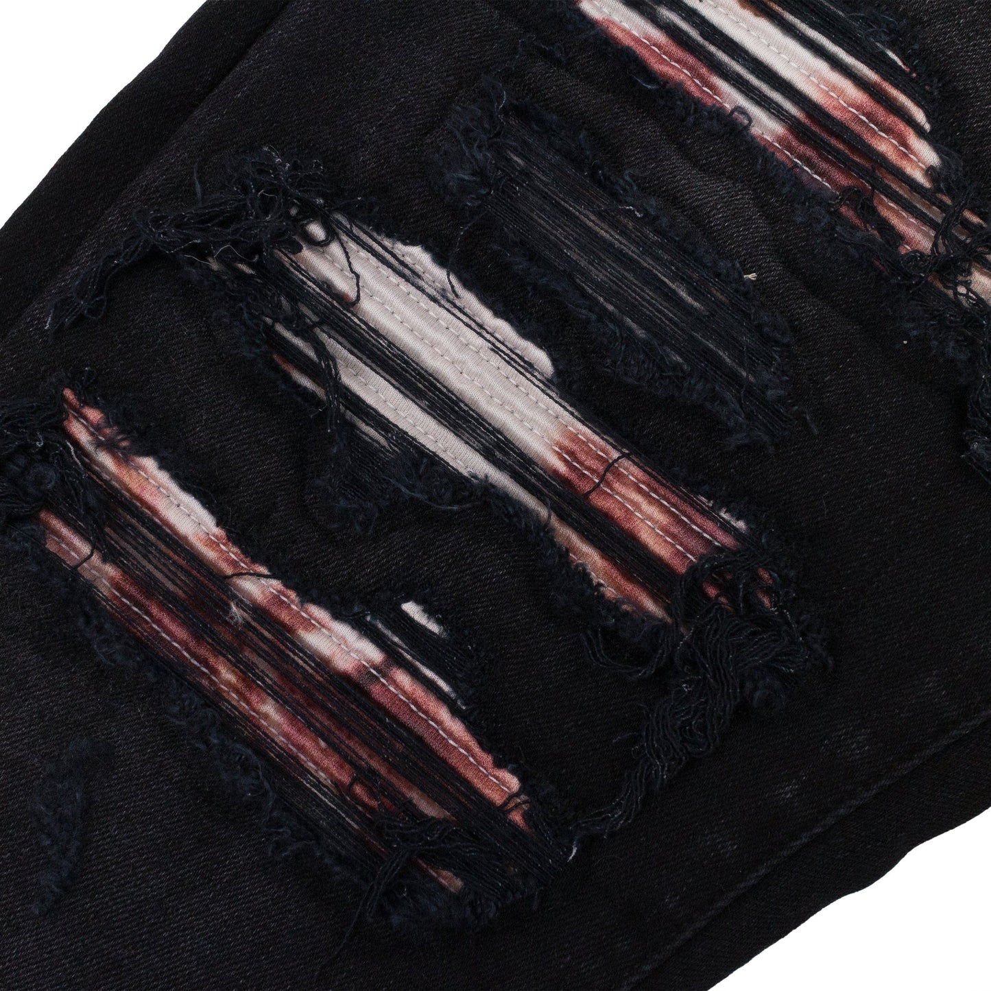 AGED BLACK TIE DYE BANDANA THRASHER JEANS