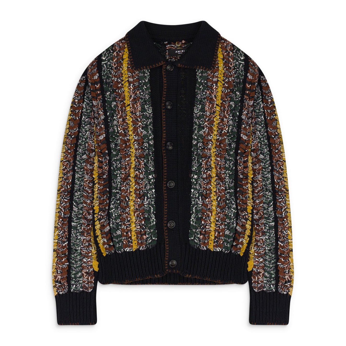 BLACK BRAIDED BANDANA BUTTON-UP SHIRTS