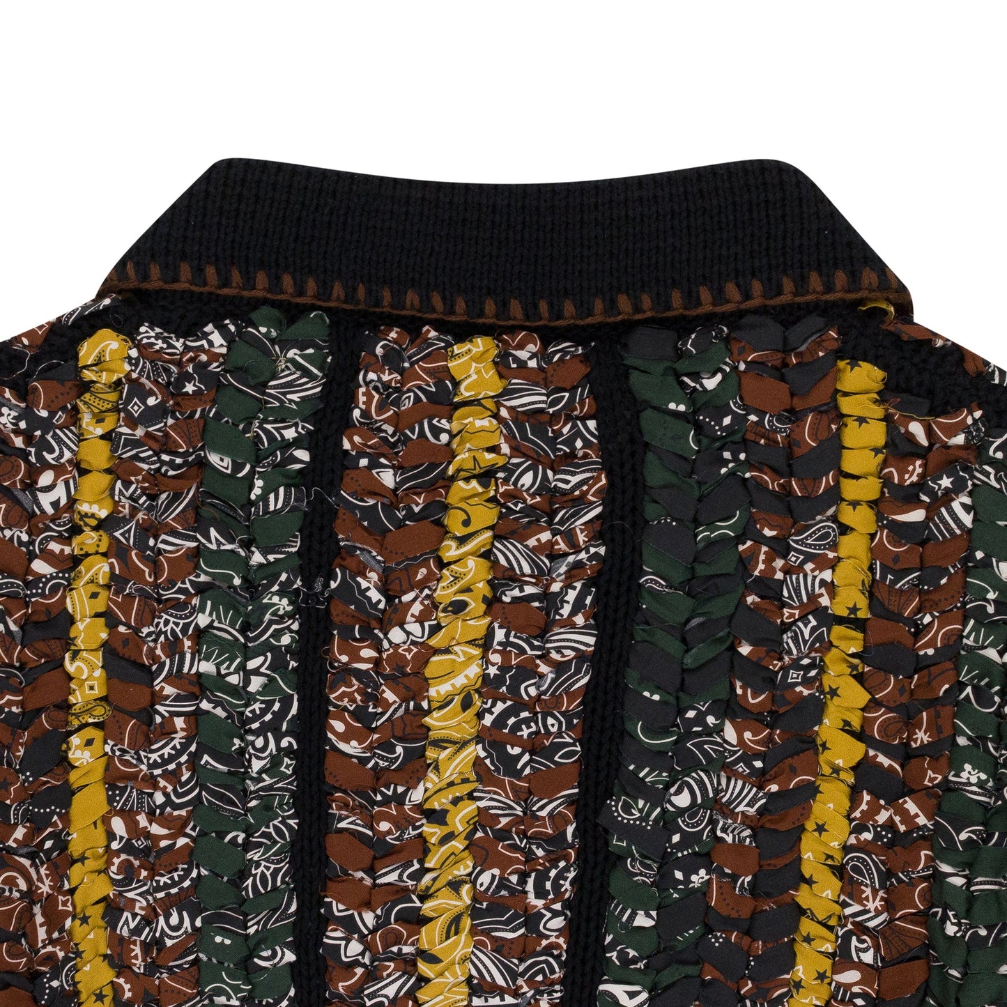 BLACK BRAIDED BANDANA BUTTON-UP SHIRTS