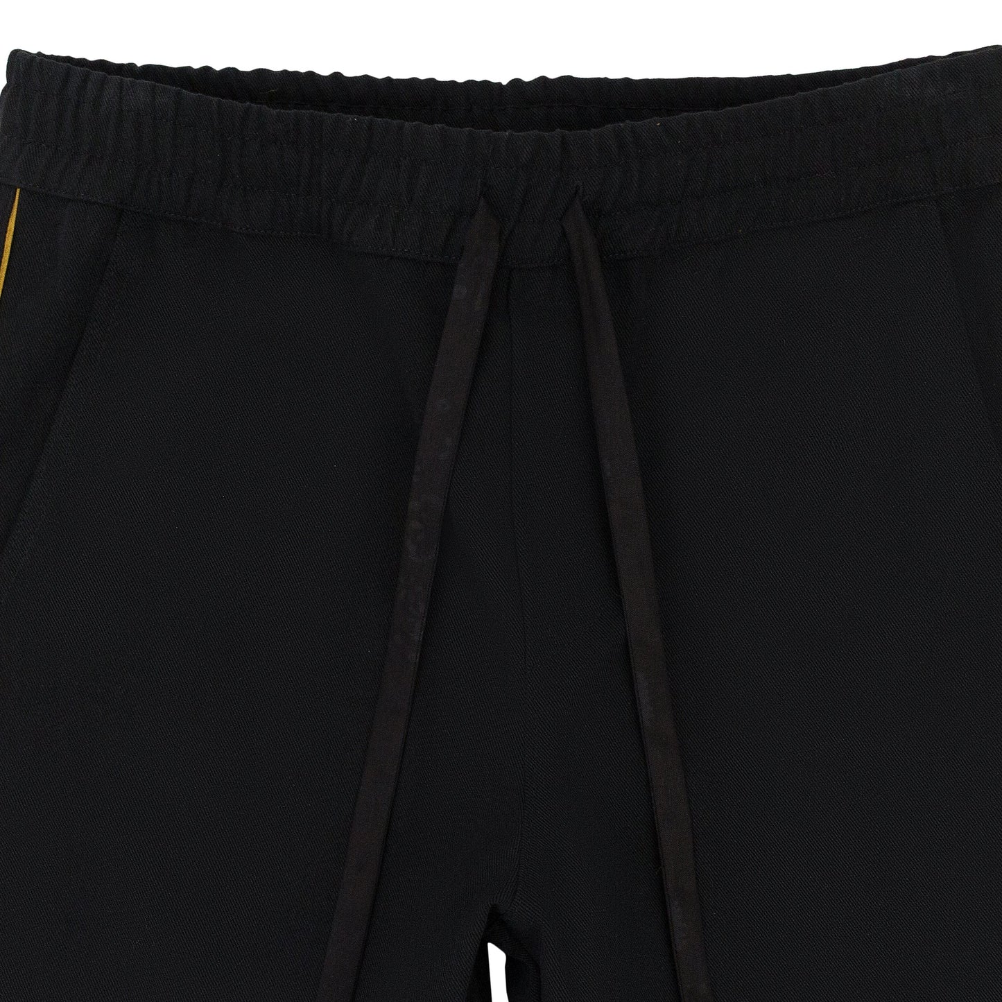 BLACK PIPED TWILL TRACK PANTS