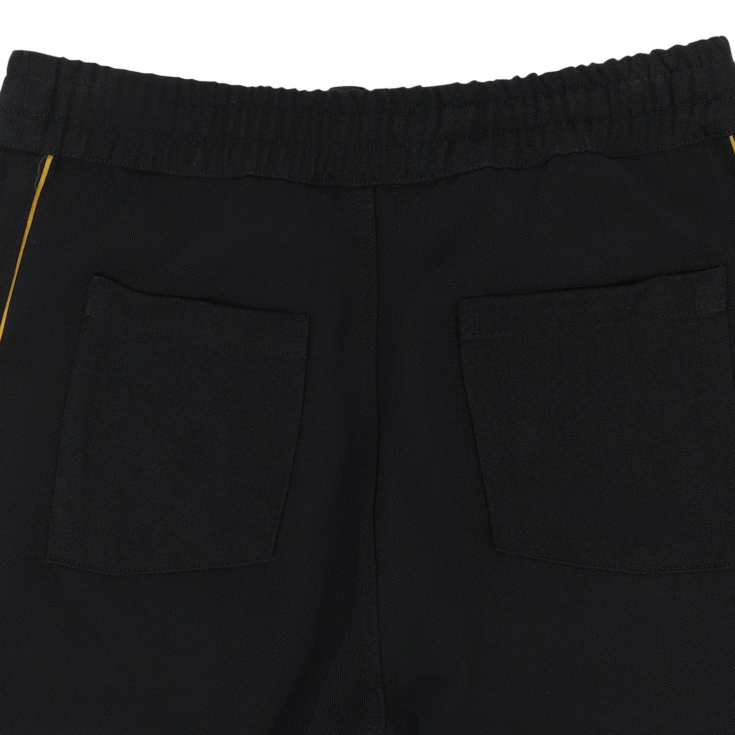 BLACK PIPED TWILL TRACK PANTS