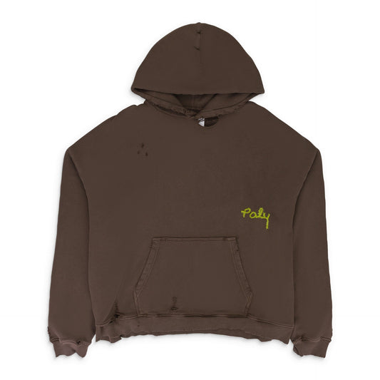 BROWN PALY BLANK HOODED SWEATSHIRT