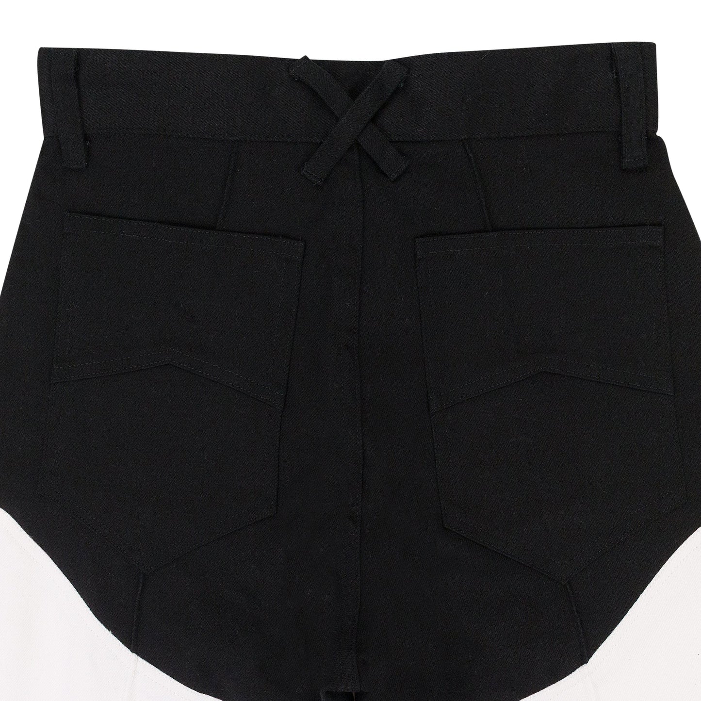 BLACK/WHITE CUT OUT MOTO STRAIGHT PANTS