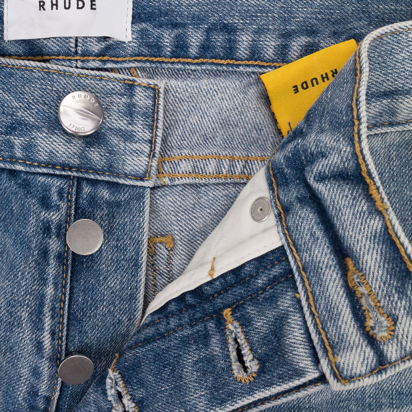 INDIGO REWORKED STRAIGHT-FIT JEANS